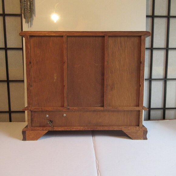 Wood Jewellery / Music Box, Organizer, Vintage circa 1970's, - Picture 12 of 14